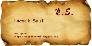 Mácsik Saul névjegykártya