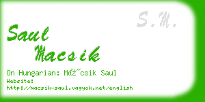 saul macsik business card